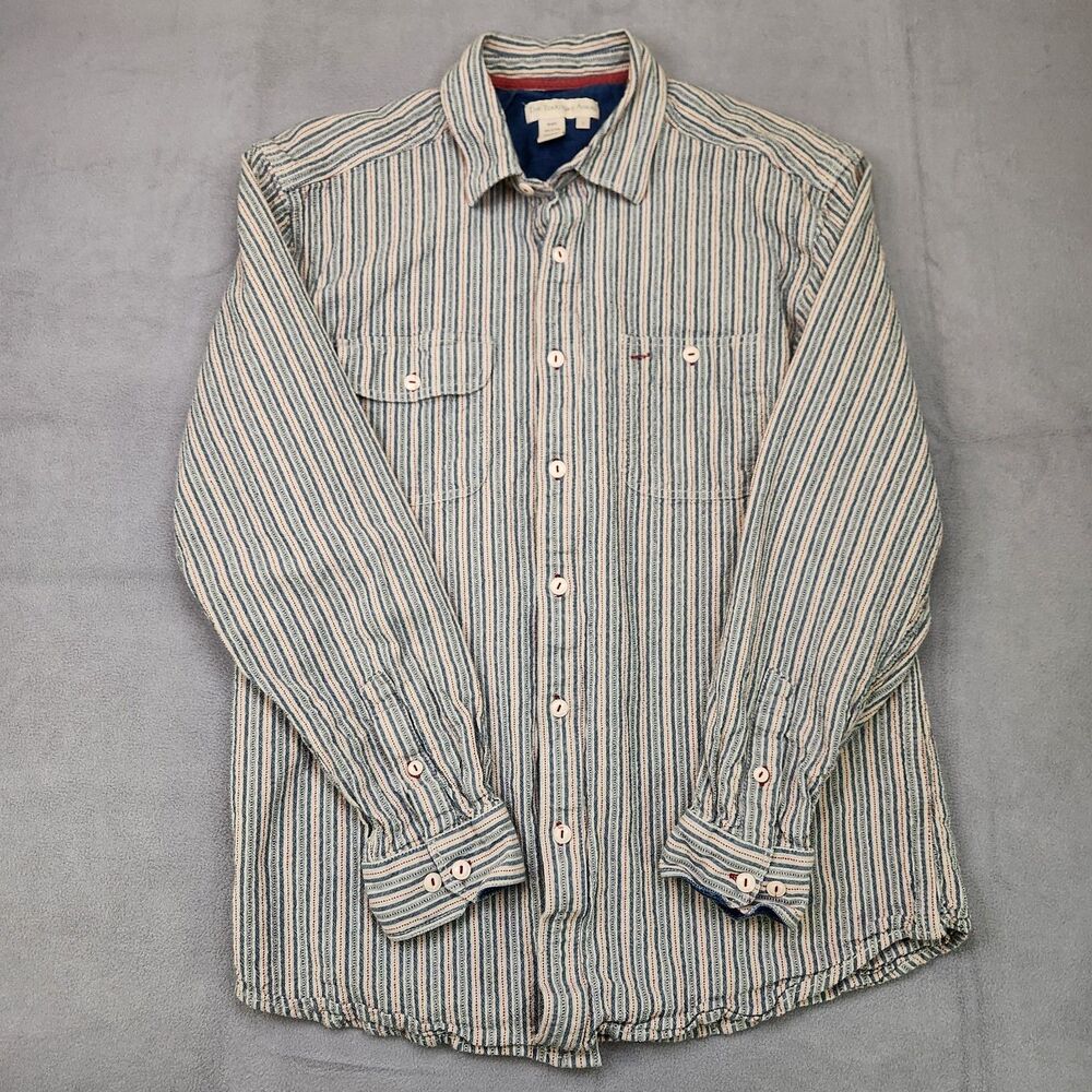 The Territory Ahead Button Up Shirt Men's L Long Sleeve Striped Southwest Aztec